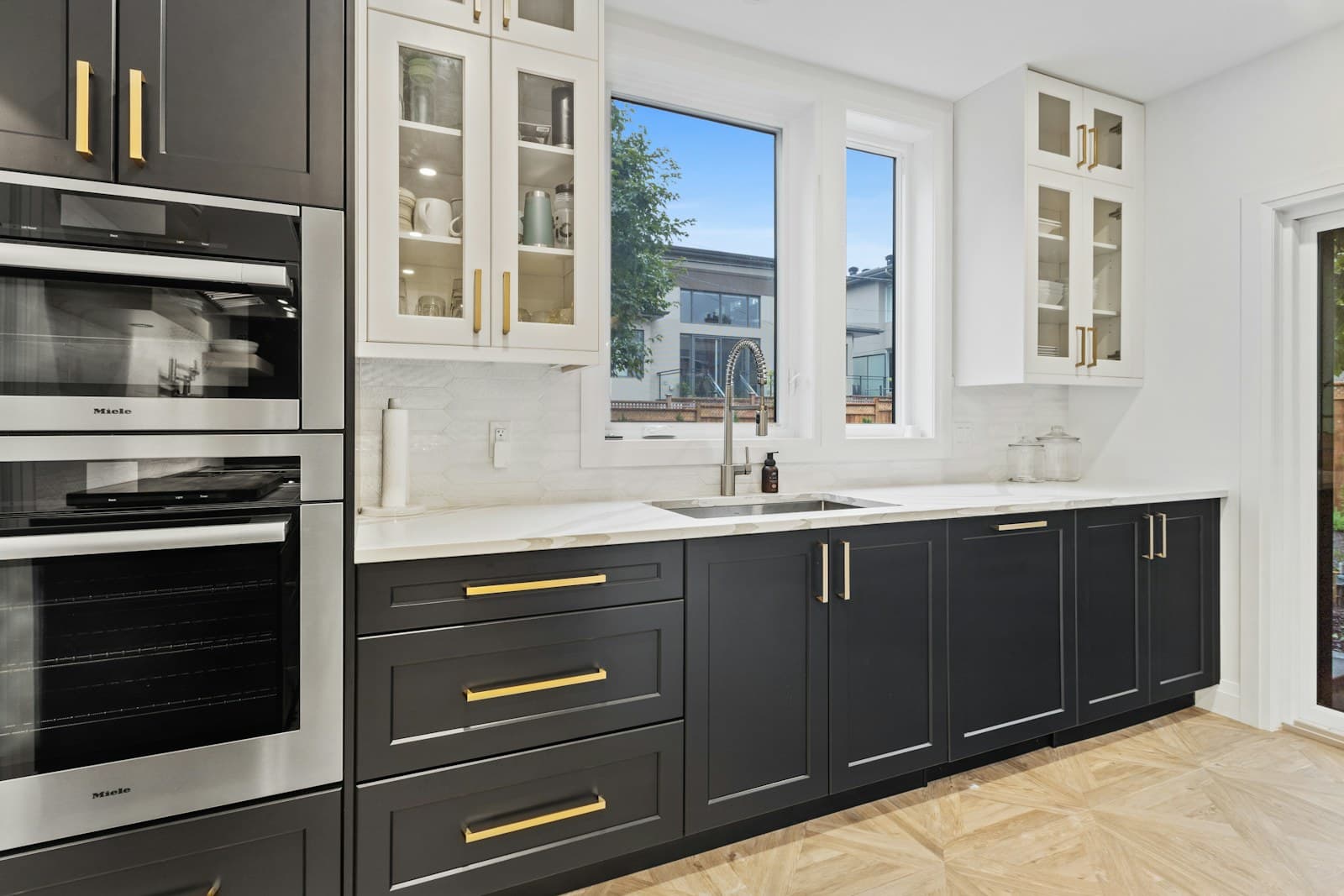 Travertine Sand kitchen countertop in a contemporary kitchen